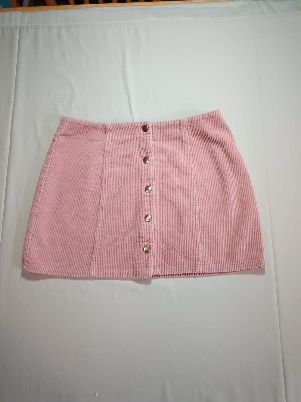 Forever 21 Dusty Pink Corduroy Button-Front Mini Skirt